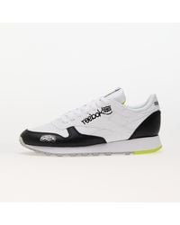 Reebok - Baskets classic leather core black/ ftw white/ acid yellow eur 36.5 - Lyst