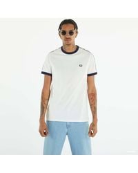 Fred Perry - Taped Ringer T-shirt Snow White - Lyst