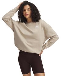Under Armour - Sweatshirt Icon Fleece Os Crew City Khaki - Lyst