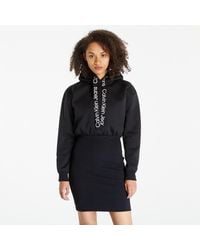 Calvin Klein - Jeans Logo Tape Hooded Sweatshirt Dress - Lyst