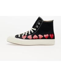 COMME DES GARÇONS PLAY - Sneakers converse x chuck 70 hi multi heart black/ hi risk red/ egret eur 45 - Lyst