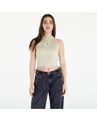 Calvin Klein - Top Jeans Woven Label Sweatertank Top - Lyst