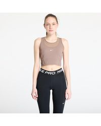 Nike - Top Pro Dri-Fit Cropped Tank Top Mink - Lyst