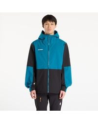 Mammut - Veste linard guide hs hooded jacket men black/ deep teal l - Lyst