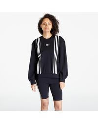 Adidas originals adicolor three stripe quarter zip fleece sweatshirt in blac shop