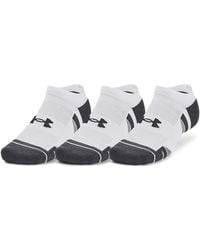 Under Armour - Performance Tech Uniseks No Show Sokken – 3 Paar Wit Wit Jet Grijs - Lyst