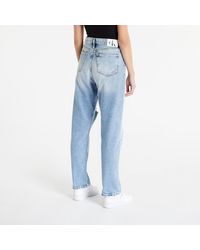 Calvin Klein Jeans High Rise Straight Pants Denim Light - Blau
