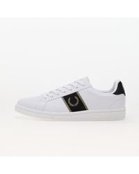 Fred Perry - B721 Leather/branded Webbing White/ Warm Grey - Lyst