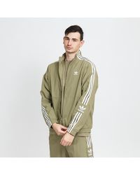 adidas Originals Synthetic Mens Superstar Full Zip Track Top Green/white  for Men | Lyst