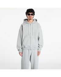 Nike - Felpa Solo Swoosh Full-Zip Fleece Hoodie Dk Heather/ Lt Smoke - Lyst