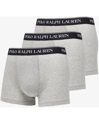 Ralph Lauren Stretch Cotton Classic Trunks 3-Pack Grey - Grau