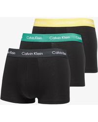 Calvin Klein - Cotton Stretch Low Rise Trunk 3 Pack / Heather/ Yellow/ Green - Lyst