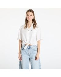 Tommy Hilfiger - Hemd Tommy Jeans Crop Linen Shortsleeve Shirt - Lyst