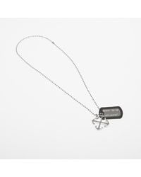 Off-White c/o Virgil Abloh - Zip tie+arrow necklace silver/ black universal - Lyst