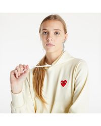COMME DES GARÇONS PLAY - Sweatshirt knit hoodie ivory - Lyst