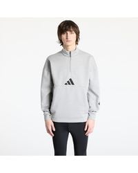adidas Originals - Felpa Adidas Z.N.E. Half Zip Hoodie/ Medium Heather - Lyst