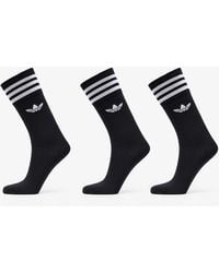 adidas Originals - Adidas Solid Crew Sock 3-pack Black/ White - Lyst