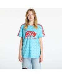 adidas Originals - T-Shirt Adidas Graphic Football Allover Print Jersey Glow/ Six - Lyst