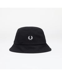 Fred Perry - Pique Bucket Hat Black/ Snowwhite - Lyst