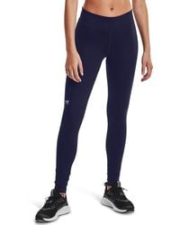 Under Armour - Dameslegging Coldgear Midnight Marineblauw Wit - Lyst