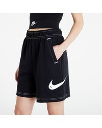 Nike NSW Over-Oversized Fleece High-Rise Shorts Black/ Black/ Black/ White - Nero