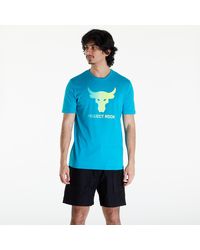 Under Armour - Project Rock Payoff Graphic Short Sleeve Tee Circuit Teal/ Radial Turquoise/ High-vis Yellow - Lyst