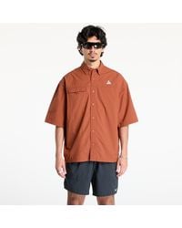 Nike - Camicia Acg "Orb Weaver" Uv Repel Short-Sleeve Shirt Cinnamon/ Picante/ Summit - Lyst