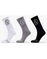 FTSHP - Chaussettes footshop high crew socks 3-pack black/ white/ grey 39-42 - Lyst