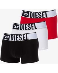 DIESEL - Umbx-damienthreepack-xl Logo Boxer 3-pack White/ Red/ Black - Lyst