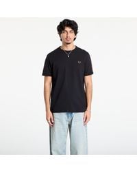Fred Perry - T-shirt contrast tape ringer t-shirt black/ shadedston xl - Lyst