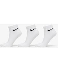 Nike - Everyday Cush Ankle Socks 3-pack White/ Black - Lyst
