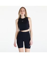 Nike - Sportswear essentials ribbed cropped tank black/ sail - Lyst