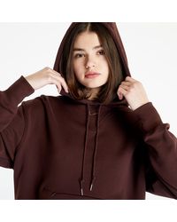 Nike - Sportswear modern fleece oversized french terry hoodie earth/ plum eclipse - Lyst