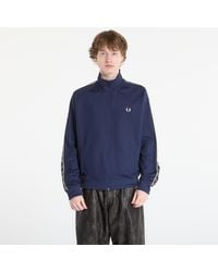 Fred Perry - Sweatshirt Contrast Tape Track Jacket Tennisb/ Champagn - Lyst