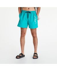 Tommy Hilfiger Logo Medium Drawstring Swim Shorts Turquoise - Blau