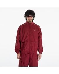 Nike - Sportswear solo swoosh woven track jacket team red/ white - Lyst
