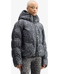 adidas - Jacket Adidas By Stella Mccartney Short Padded Winter Jacket Printed Dove/ Carbon - Lyst