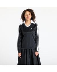 adidas Originals - T-shirt adidas adicolor football jacquard v-neck long sleeve tee black/ black xs - Lyst