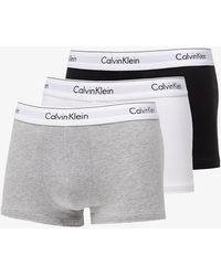Calvin Klein - Modern Cotton Stretch Trunk 3-pack Black/ White/ Grey Heather - Lyst
