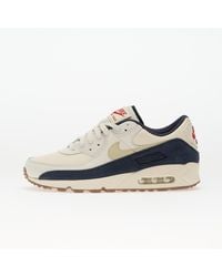Nike - Baskets air max 90 prm pale ivory/ lt khaki-thunder blue-sail-gum dk brown-univ red eur 44 - Lyst