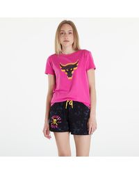 Under Armour - T-shirt Project Rock W Underground Core T Astro Pink/ Black Xs - Lyst
