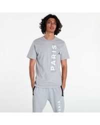 Nike Jordan Paris Saint-Germain T-Shirt Dark Grey Heather/ White/ Black - Grau