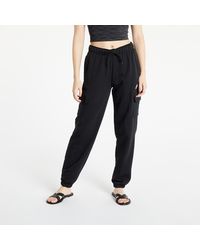 Nike NSW Essential Fleece Mid-Rise Cargo Pants Black/ White - Schwarz