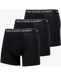 Ralph Lauren Stretch Cotton Boxer Briefs 3-Pack Black - Schwarz