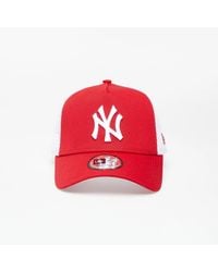 KTZ - Cap clean trucker 2 new york yankees scarlet/ white - Lyst