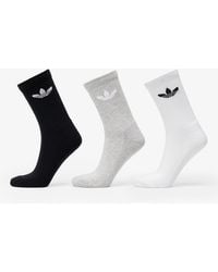 adidas Originals - Adidas Trefoil Cushion Crew Sock 3-pack / Medium Grey Heather/ Black - Lyst
