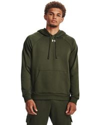 Under Armour - Rival Fleece Herenhoodie Marine Od Groente Wit - Lyst