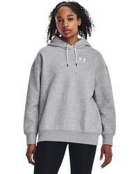 Under Armour - Icon Fleece-Hoodie Mit Oversized-Schnitt Für Damen Silica Weiß - Lyst