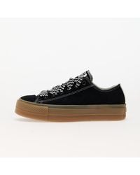 Converse - Baskets chuck taylor all star lift platform suede black/ egret/ light brown eur 41 - Lyst