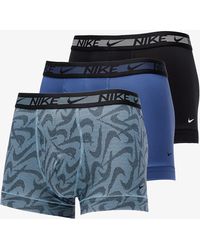 Nike Dri-FIT Ultra Stretch Micro Trunk 3-Pack Blue Geo Swoosh/ Mystic Navy/ Black - Blau
